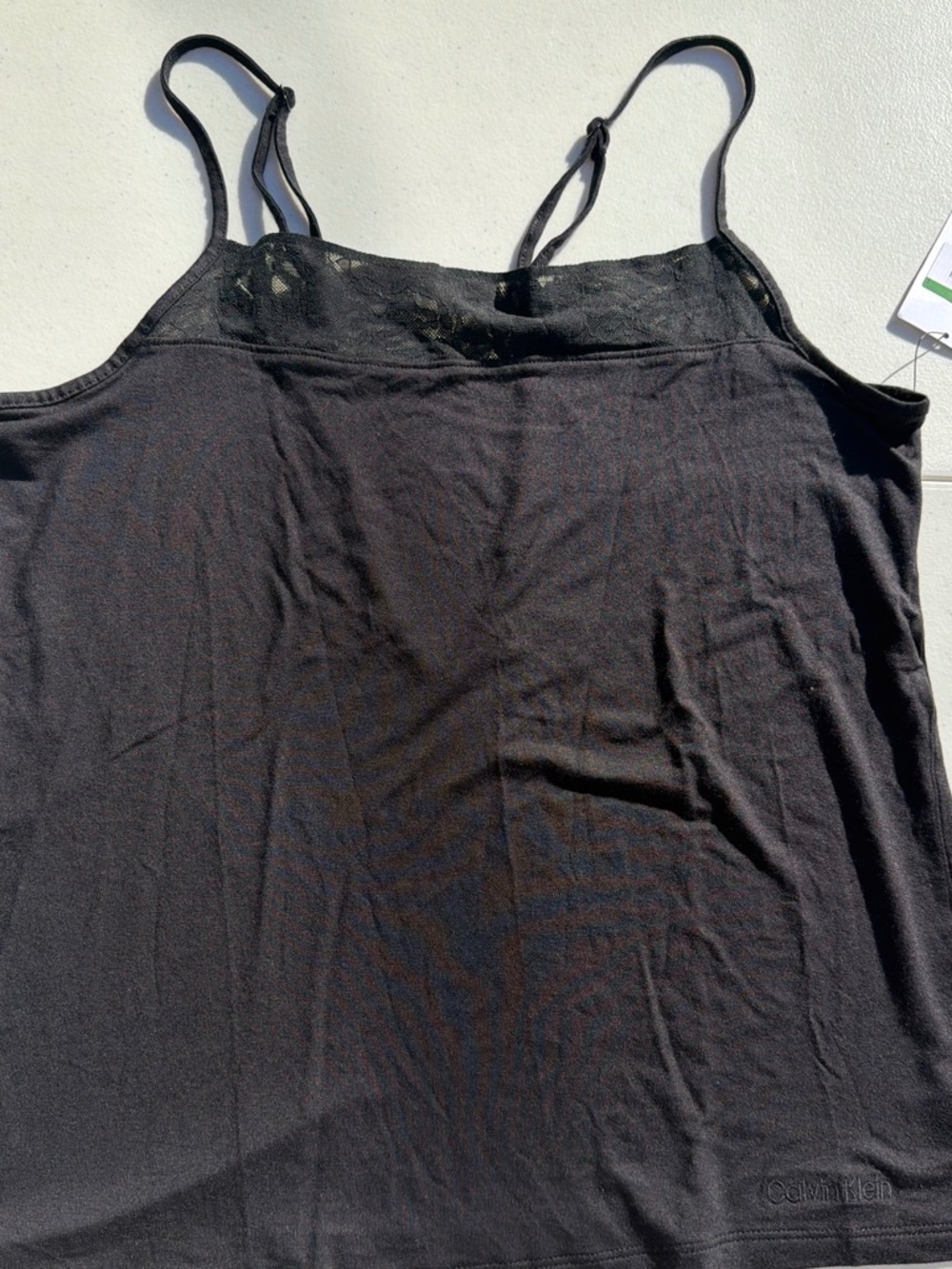 Calvin Klein sleepwear new large Cami, color black with lace on the top and the